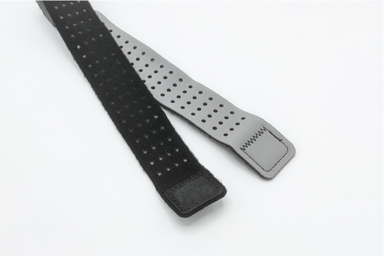 Black and Grey Custom Neoprene Knit Loop Straps